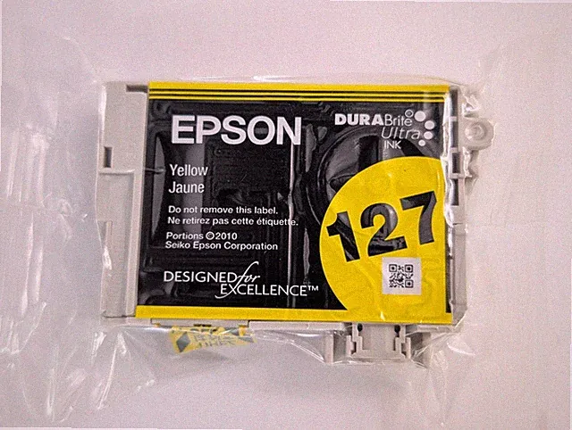 Seiko Epson DuraBrite Ultra Ink Yellow #127 New Ink Cartridge T1274